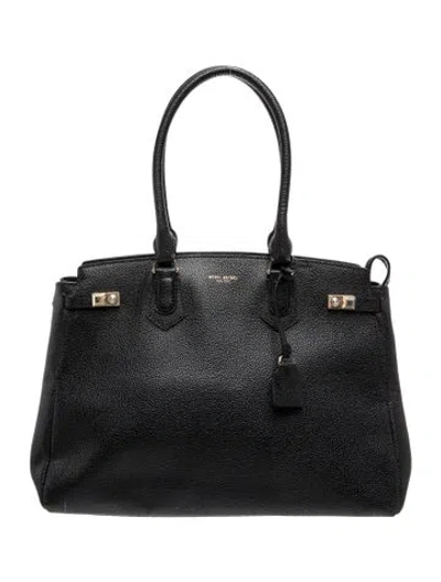 Pre-owned Henri Bendel Leather Top Handle Bag In Black