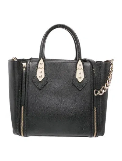 Pre-owned Henri Bendel Leather Top Handle Bag In Black