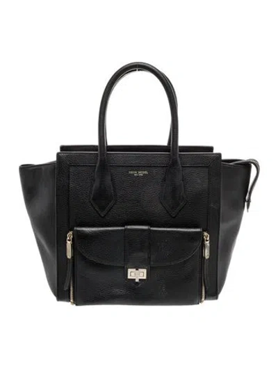 Pre-owned Henri Bendel Leather Top Handle Bag In Black