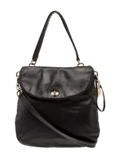 Pre-owned Henri Bendel Leather Top Handle Bag In Black