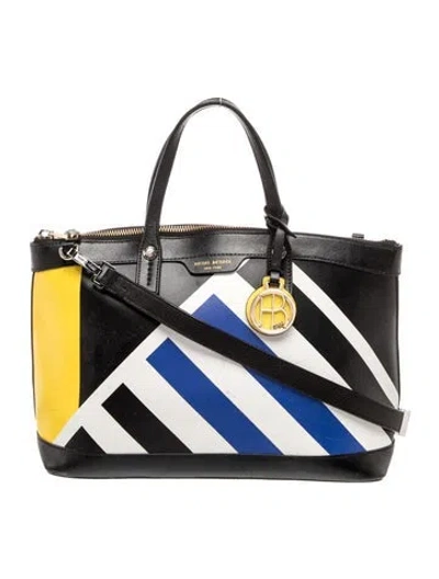 Pre-owned Henri Bendel Leather Top Handle Bag In Black