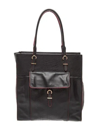 Pre-owned Henri Bendel Leather Top Handle Bag In Black