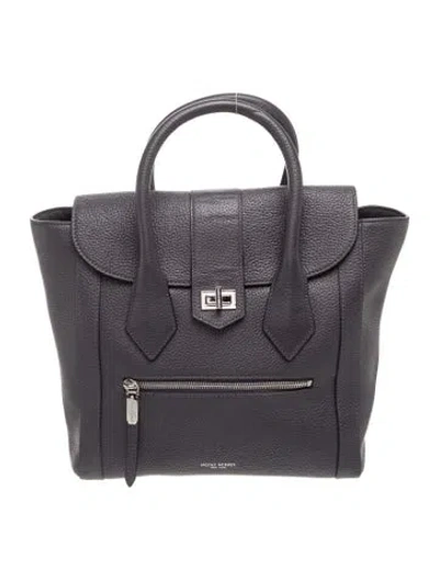 Pre-owned Henri Bendel Leather Top Handle Bag In Black