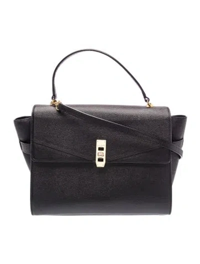 Pre-owned Henri Bendel Leather Top Handle Bag In Black