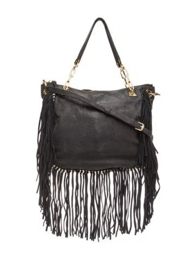 Pre-owned Henri Bendel Leather Top Handle Bag In Black