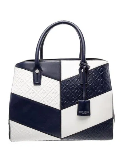 Pre-owned Henri Bendel Leather Top Handle Bag In Blue