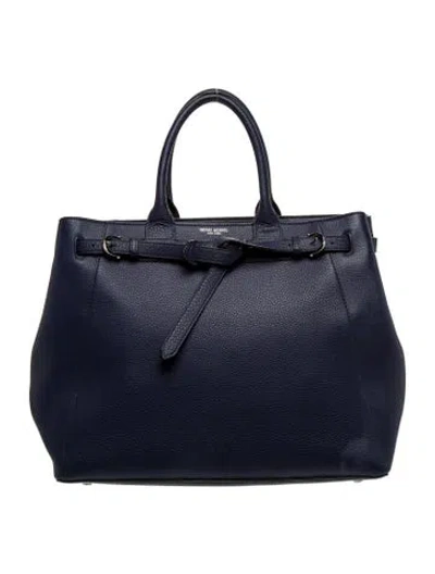Pre-owned Henri Bendel Leather Top Handle Bag In Blue