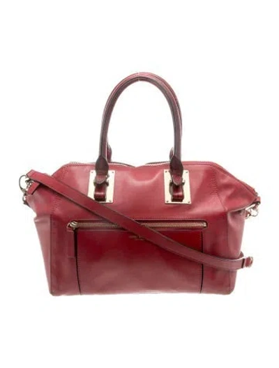 Pre-owned Henri Bendel Leather Top Handle Bag In Burgundy