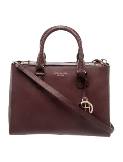 Pre-owned Henri Bendel Leather Top Handle Bag In Burgundy