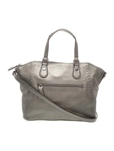 Pre-owned Henri Bendel Leather Top Handle Bag In Gray