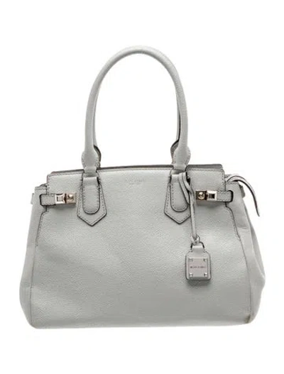 Pre-owned Henri Bendel Leather Top Handle Bag In Gray