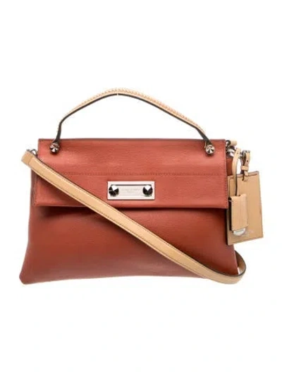 Pre-owned Henri Bendel Leather Top Handle Bag In Orange