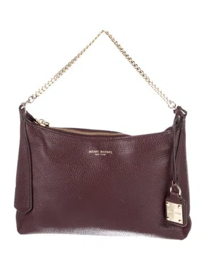 Pre-owned Henri Bendel Leather Top Handle Bag In Purple
