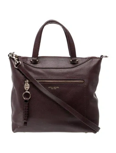 Pre-owned Henri Bendel Leather Top Handle Bag In Purple