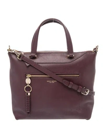 Pre-owned Henri Bendel Leather Top Handle Bag In Purple