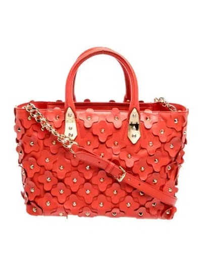 Pre-owned Henri Bendel Leather Top Handle Bag In Red