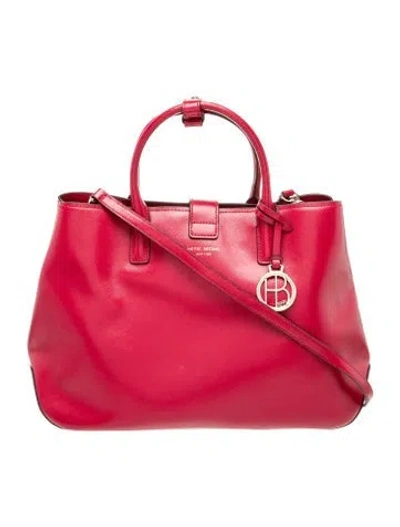Pre-owned Henri Bendel Leather Top Handle Bag In Red