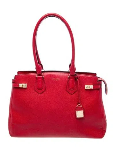 Pre-owned Henri Bendel Leather Top Handle Bag In Red