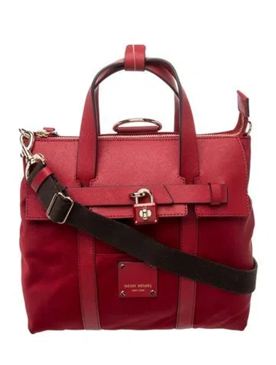 Pre-owned Henri Bendel Leather Top Handle Bag In Red