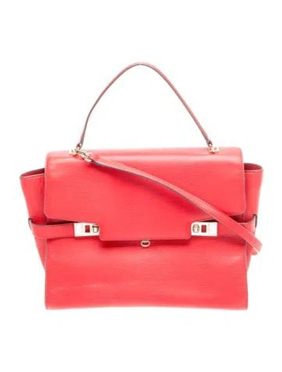 Pre-owned Henri Bendel Leather Top Handle Bag In Red