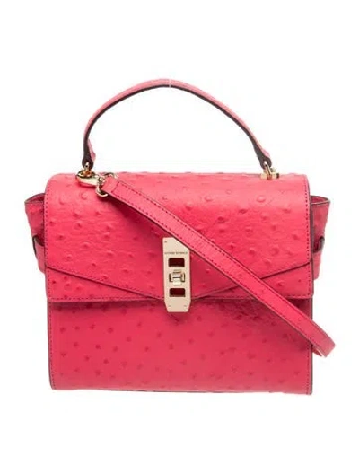 Pre-owned Henri Bendel Leather Top Handle Bag In Red