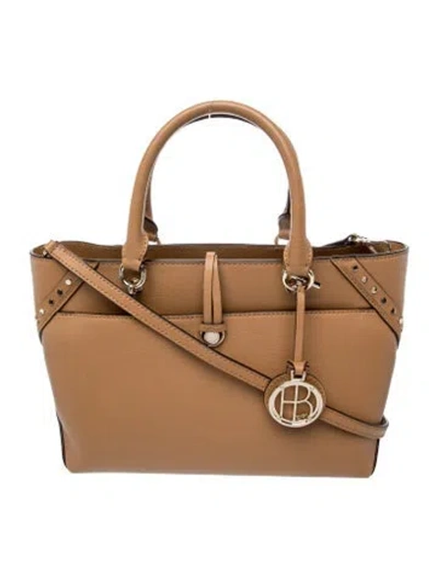 Pre-owned Henri Bendel Leather Top Handle Bag W/ Tags In Brown