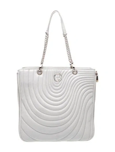Pre-owned Henri Bendel Leather Top Handle Bag In White