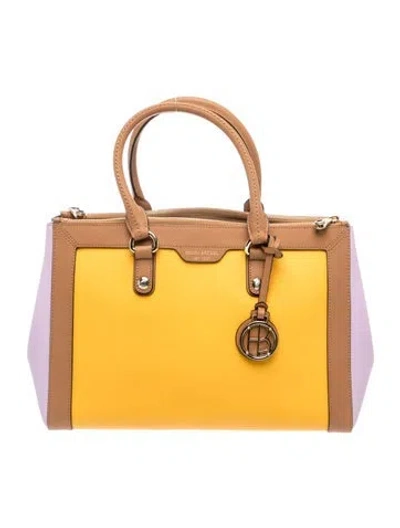Pre-owned Henri Bendel Leather Top Handle Bag In Yellow