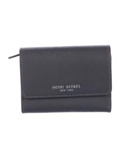 Pre-owned Henri Bendel Leather Trifold Wallet In Black