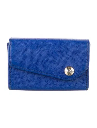 Pre-owned Henri Bendel Leather Trifold Wallet In Blue