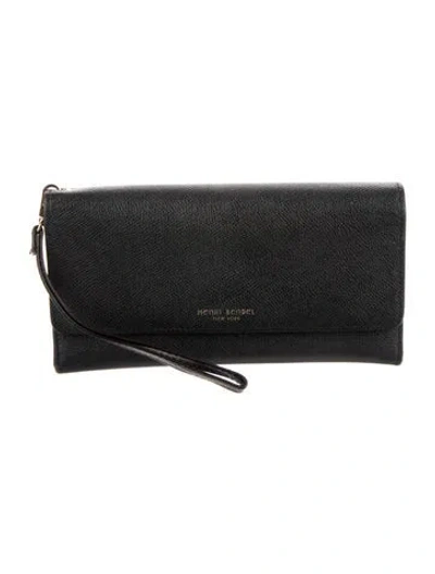 Pre-owned Henri Bendel Leather Wristlet In Black