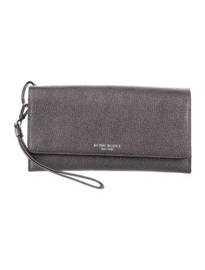 Pre-owned Henri Bendel Leather Wristlet In Gray