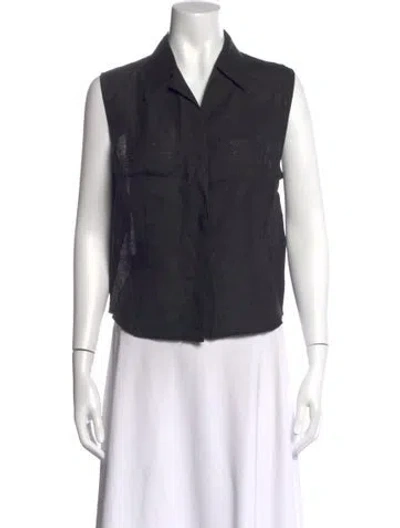 Pre-owned Henri Bendel Linen Sleeveless Top In Brown