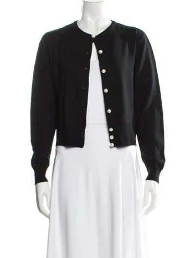 Pre-owned Henri Bendel Merino Wool Crew Neck Sweater In Black