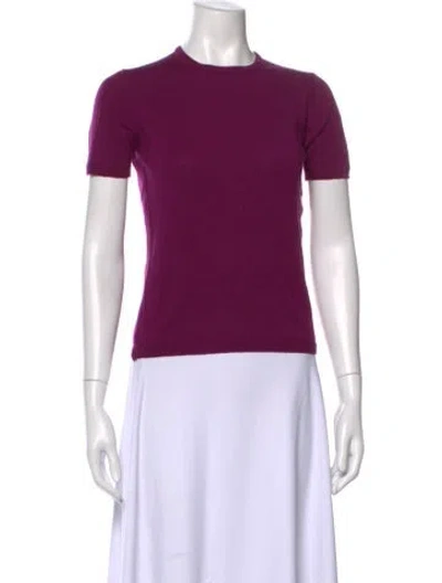 Pre-owned Henri Bendel Merino Wool Crew Neck Sweater In Purple