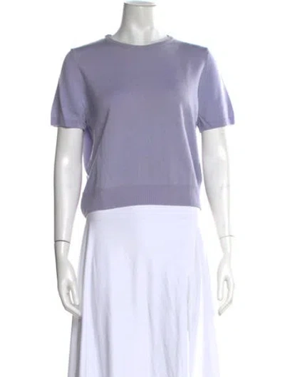 Pre-owned Henri Bendel Merino Wool Crew Neck T-shirt In Purple