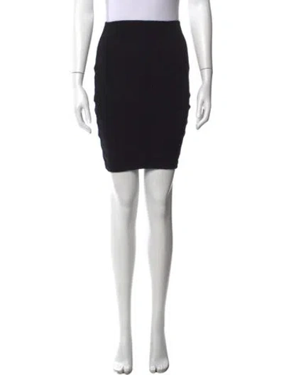 Pre-owned Henri Bendel Merino Wool Mini Skirt In Black