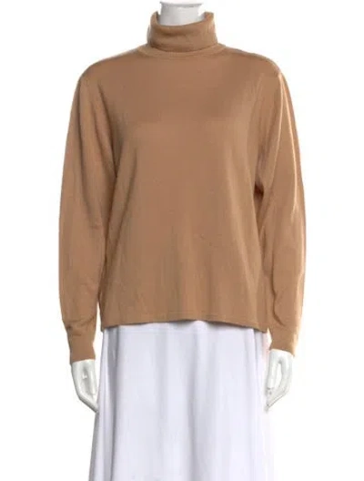 Pre-owned Henri Bendel Merino Wool Turtleneck Sweater In Brown