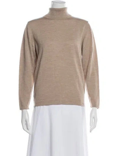 Pre-owned Henri Bendel Merino Wool Turtleneck Sweater In Neutral