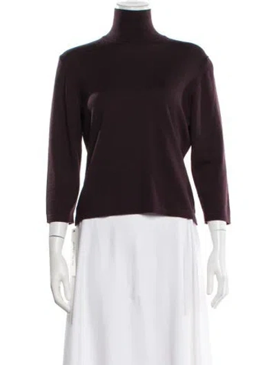 Pre-owned Henri Bendel Merino Wool Turtleneck Sweater In Purple