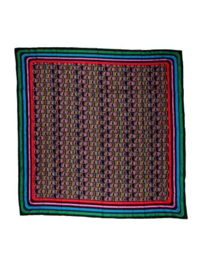 Pre-owned Henri Bendel Mherry Fittizio Silk Scarf W/ Tags In Black