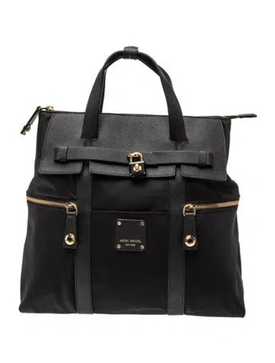 Pre-owned Henri Bendel Nylon Top Handle Bag In Black