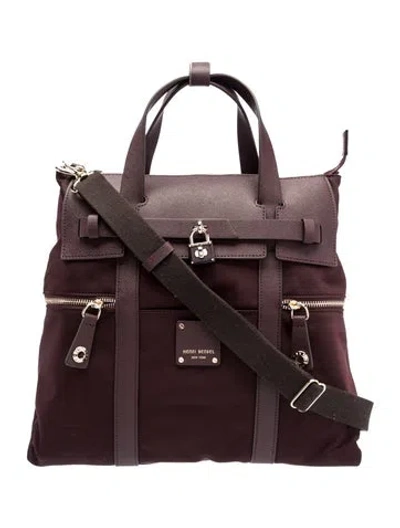 Pre-owned Henri Bendel Nylon Top Handle Bag In Burgundy