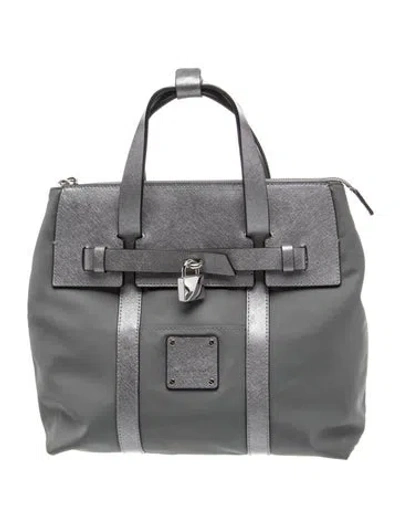 Pre-owned Henri Bendel Nylon Top Handle Bag In Gray