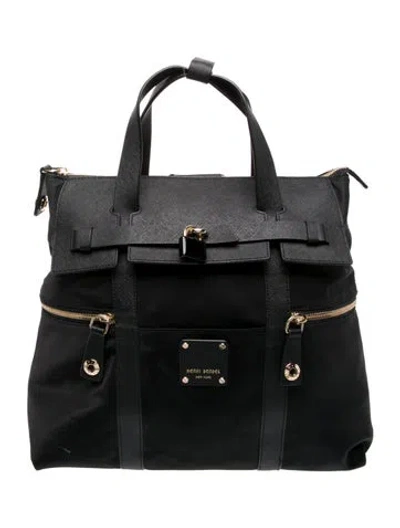 Pre-owned Henri Bendel Nylon Weekender Bag In Black