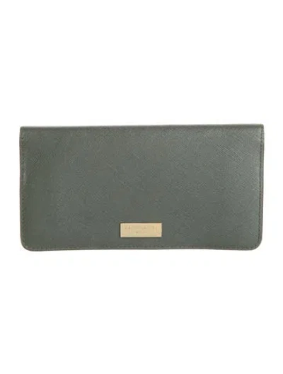 Pre-owned Henri Bendel Organiser Leather Wallet In Green