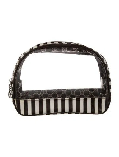 Pre-owned Henri Bendel Pattern Print Cosmetic Bag In Brown