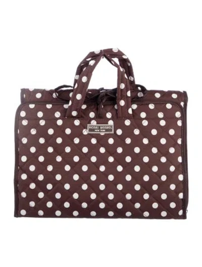 Pre-owned Henri Bendel Printed Cosmetic Bag In Brown
