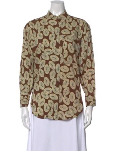 Pre-owned Henri Bendel Printed Long Sleeve Top In Multi