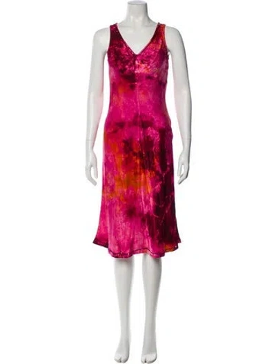 Pre-owned Henri Bendel Printed Midi Length Dress In Pink